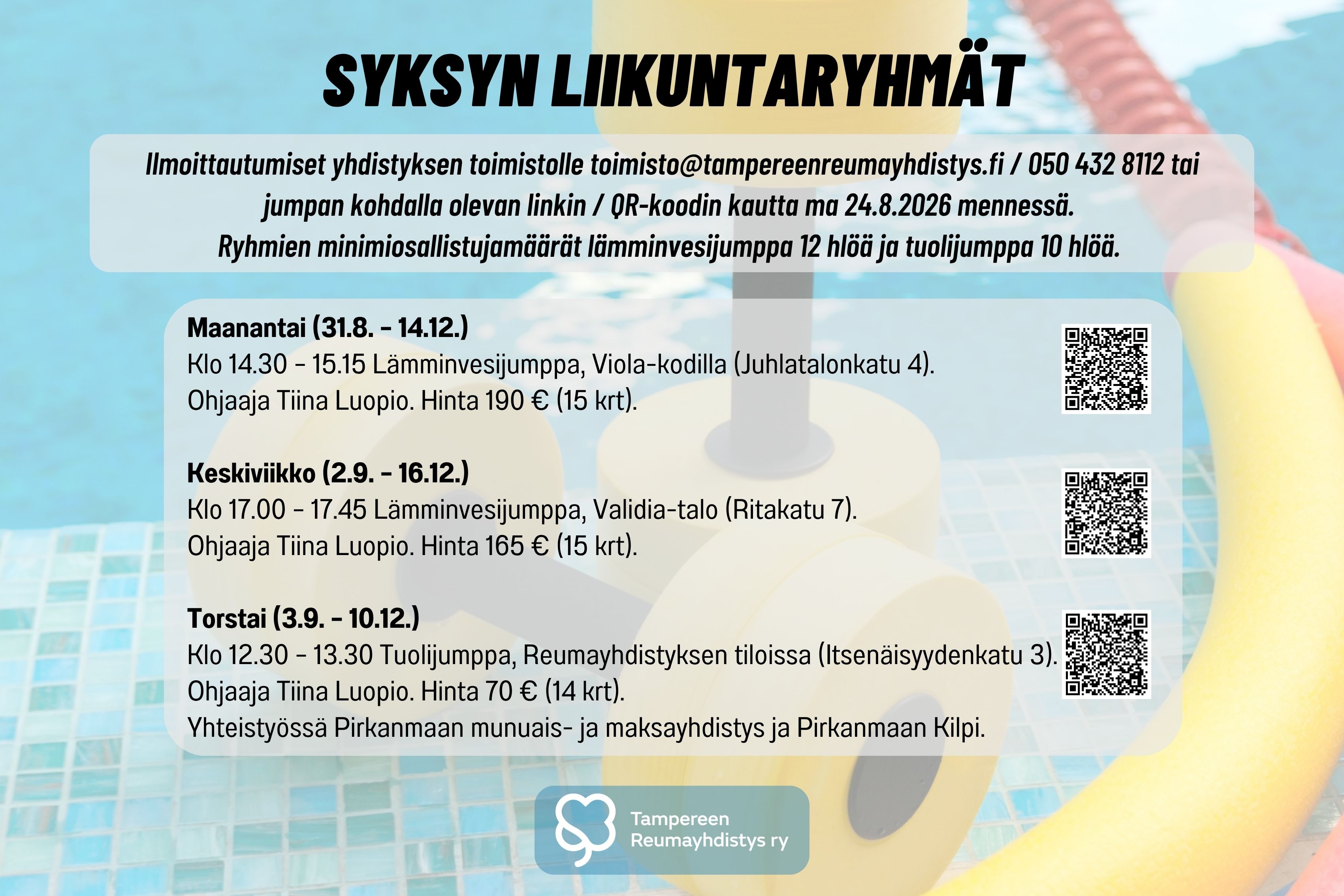 Liikuntakalenteri syksy 2026